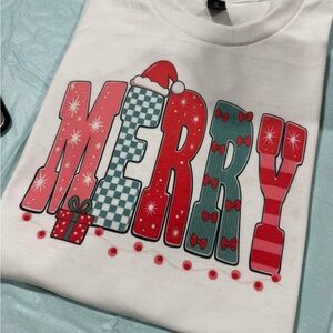 Festive Merry Shirt - White and Red